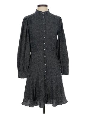 Rebecca Taylor Silk Long Sleeve Button-Front Dress